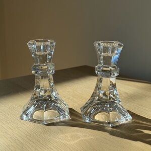 Clear Crystal Candlestick Pair
